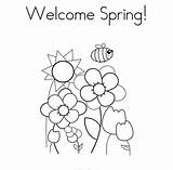 Coloring Spring Pages Welcome sketch template