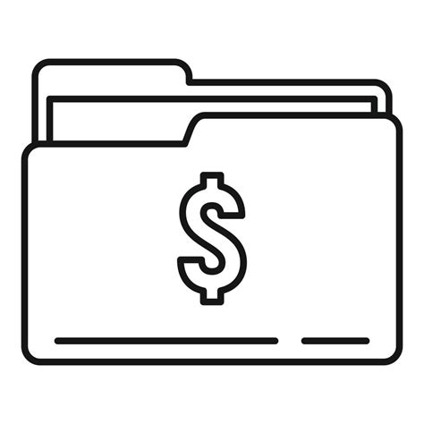 money folder icon outline style  vector art  vecteezy