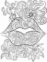 Coloring Pages Printable Adult Lips Colouring Books Fun Sheets Adults Unique Book Instant Flowers Digital Etsy Visit Printables Choose Board sketch template