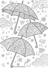 Umbrella Doodle Umbrellas sketch template