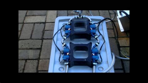 diy dual quad fuel injection test  slomo youtube