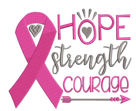 cancer awareness hope strength courage   design stitch