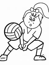Volleyball Coloring Cliparts Pages sketch template
