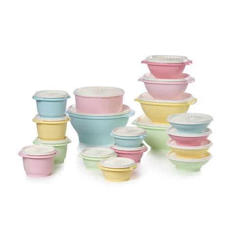 opened tupperware heritage collection  piece food storage container
