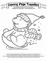 Sledding Coloring Bear Tuesday Dulemba Fabulous Wonderful Hope Plans Holiday Season Had Year sketch template