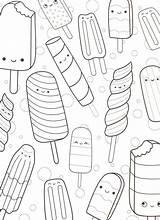 Coloring Pages Cute Food Kawaii Adult Book Sheets Printable Super Kids Yummy Girls Colouring Adults Color Coloriage Fresh Stock Print sketch template