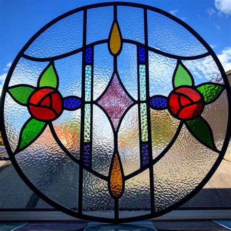 Bespoke 1930s Art Nouveau Stained Glass Design Period Home Style