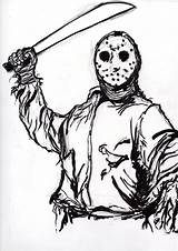 Jason Voorhees Clipart Coloring Drawing Sketch Pages Part Getdrawings Print Scrawls Ditch Ink Clipground Search sketch template