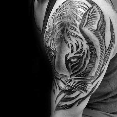 40 Tribal Tiger Tattoo Designs For Men Big Cat Ink Ideas Tiger