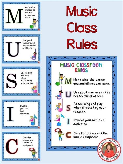 music classroom decor set class rules posters set 3 class rules music class and classroom