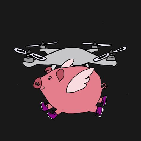 funny flying pig drone cartoon drone  shirt teepublic