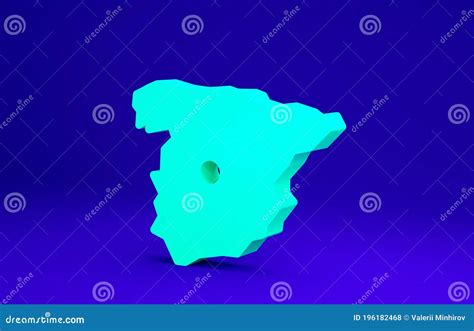 green map  spain icon isolated  blue background minimalism concept stock illustration
