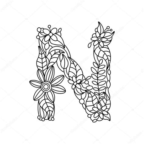 letter  coloring book  adults vector stock vector