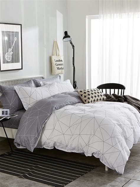 geometric print duvet cover sheinsheinside   bedroom decor room decor bedroom