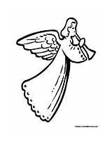 Angel Trumpet Coloring Angels Christmas sketch template