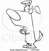 Begging Cartoon Clipart Lineart Pleading Dog Illustration Toonaday Royalty Vector 2021 sketch template