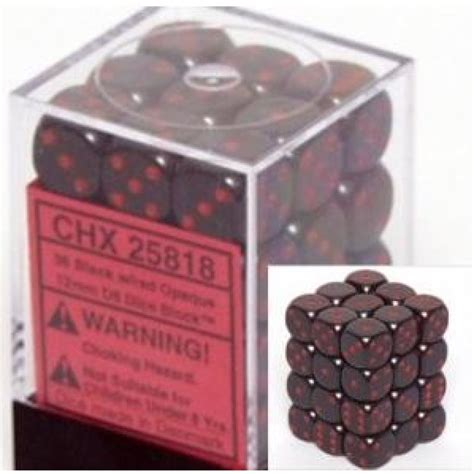 chessex  mm opaque black red
