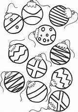 Christmas Coloring Pages Kids Ornaments Ornament Tree Baubles Printable Drawings Sheet Sheets Decorations Simple Drawing Clipart Colouring Balls Color Print sketch template
