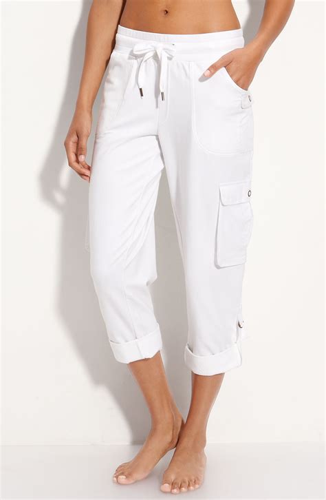 white capri cargo pants pi pants