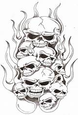 Flames Skulls Flame Thelob Airbrush sketch template