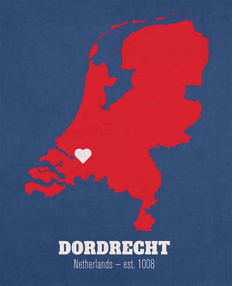 dordrecht netherlands founded  world cities heart print mixed media  design turnpike