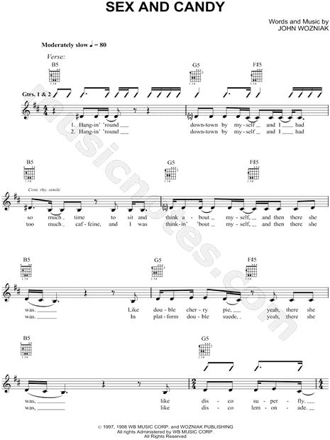 Marcy Playground Sex And Candy Guitar Tab In D Major