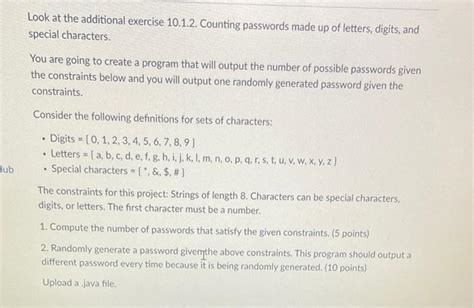 Solved Look At The Additional Exercise 10 1 2 Counting