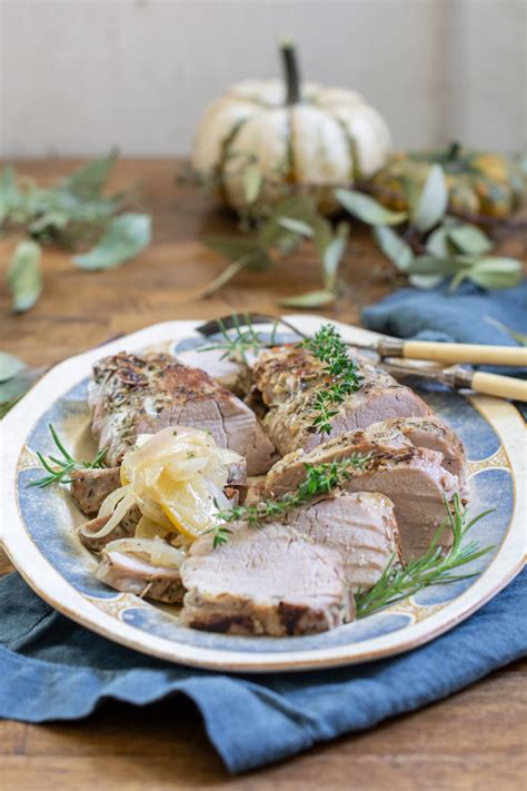 roast pork loin  garlic  rosemary recipe  figgy food