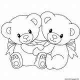 Bear Teddy Coloring Heart Pages Printable Baby Print Color sketch template