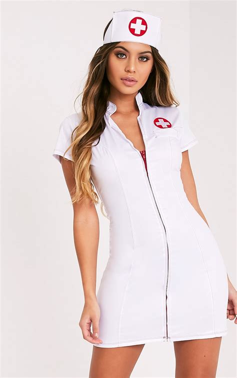 sexy nurse white fancy dress costume prettylittlething usa
