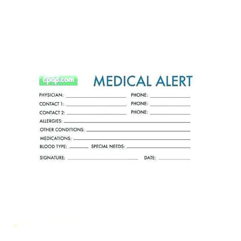 creative medical id card template word layouts  medical id card