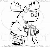 Moose Movie Popcorn Theater Cartoon Coloring Happy Clipart Thoman Cory Outlined Vector Watching Eating 3d 2021 sketch template