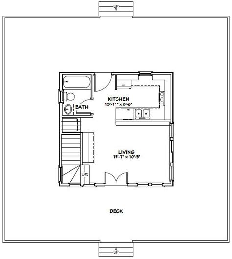 20x20 House 20x20h5d 718 Sq Ft Floor Plans Shed