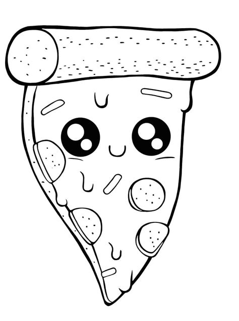 adorable pizza slice coloring page  print  color