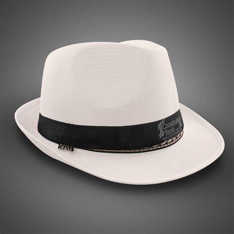 white funky fedora imprintable bands  imprintable hats
