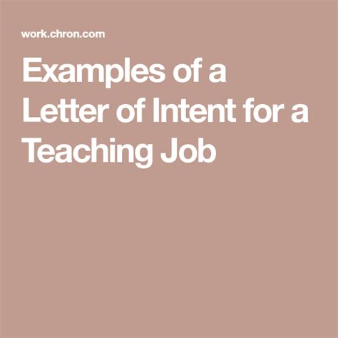examples   letter  intent   teaching job teaching jobs