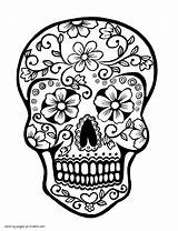 Skulls Mandala sketch template
