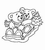 Coloring Pages Bear Christmas sketch template