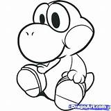 Coloring Yoshi Pages Baby Mario Drawing Toad Super Draw Print Printable Dibujos Egg Step Disney Sheets Color Characters Dragoart Para sketch template