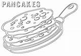 Pancake Coloring Pages Print Food sketch template