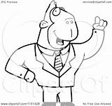Businessman Ape Cartoon Waving Clipart Outlined Coloring Vector Thoman Cory Royalty sketch template