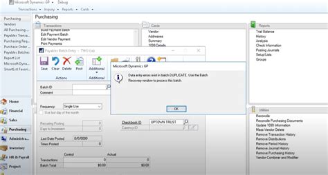 Batch Stuck In Posting Dynamics Gp Great Plains How To Use Batch Recovery
