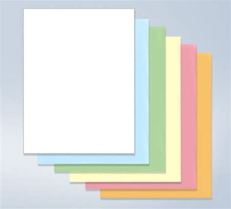 part carbonless paper whitecanarypink goldgreen