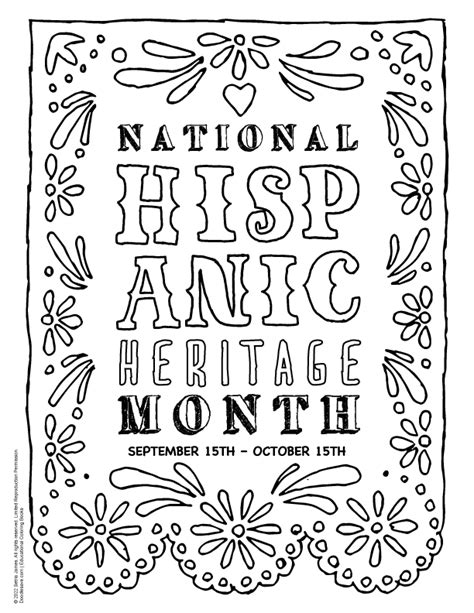 hispanic american heritage month hispanic celebration coloring sheet