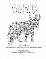 Coloring Pages Taurus Zodiac Choose Board sketch template