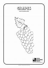 Coloring Grapes Pages Cool Fruits Print sketch template