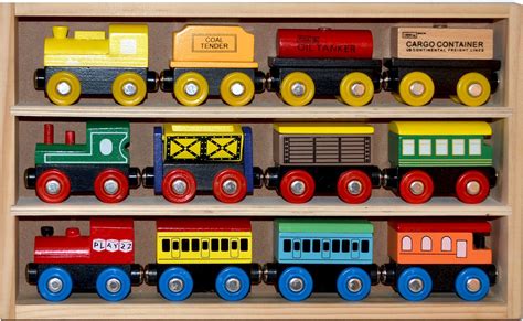 wooden train set  pcs magnetic includes  engines toy train sets  kids  ebay