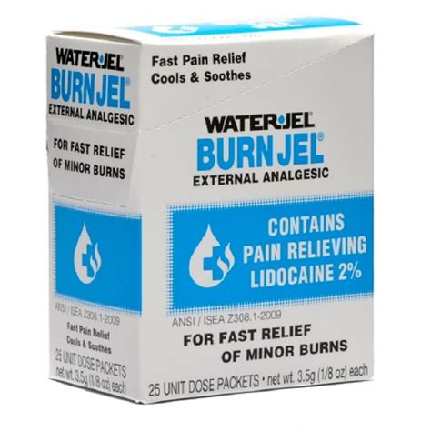 water jel burn relief  gram gel individual packet box