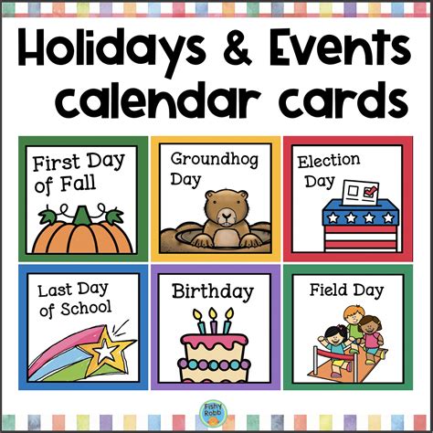 calendar cards holidays  pocket chart size   teachers