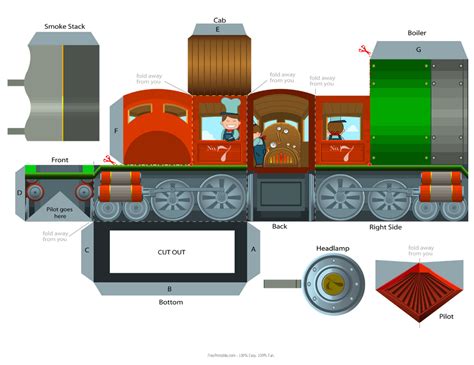 customize   printable steam train engine paper craft tren de